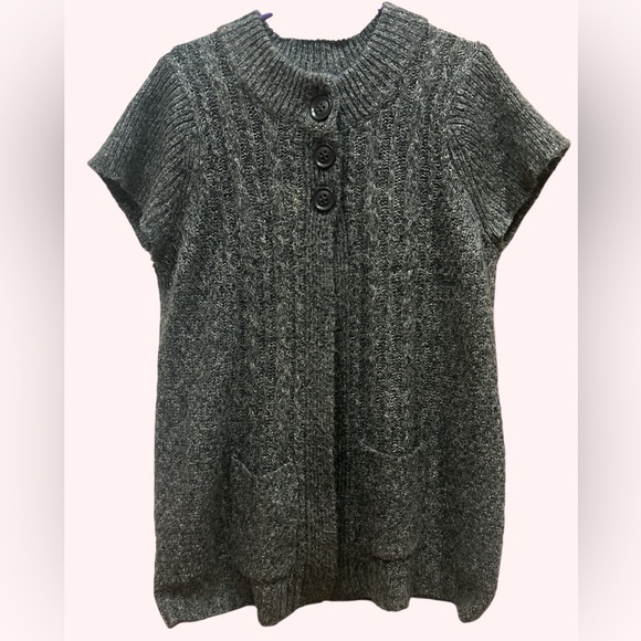 Sonoma Short Sleeve Duster Cardigan XL Charcoal Gray - Picture 1 of 8